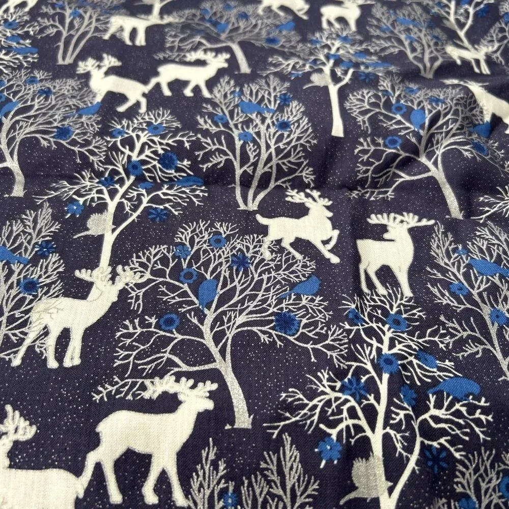 Wonders of Winter Cotton Quilting Fabric Laurie Godin Northcott Deer Nature
